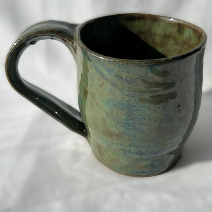 Handmade Ceramic smooth textured green mug
